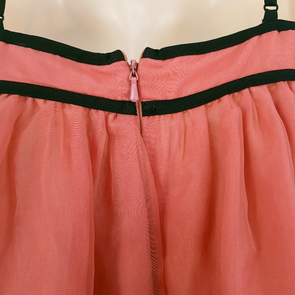 Topshop Pink Chiffon Black Contrast Cut Out Mini - Picture 5 of 11